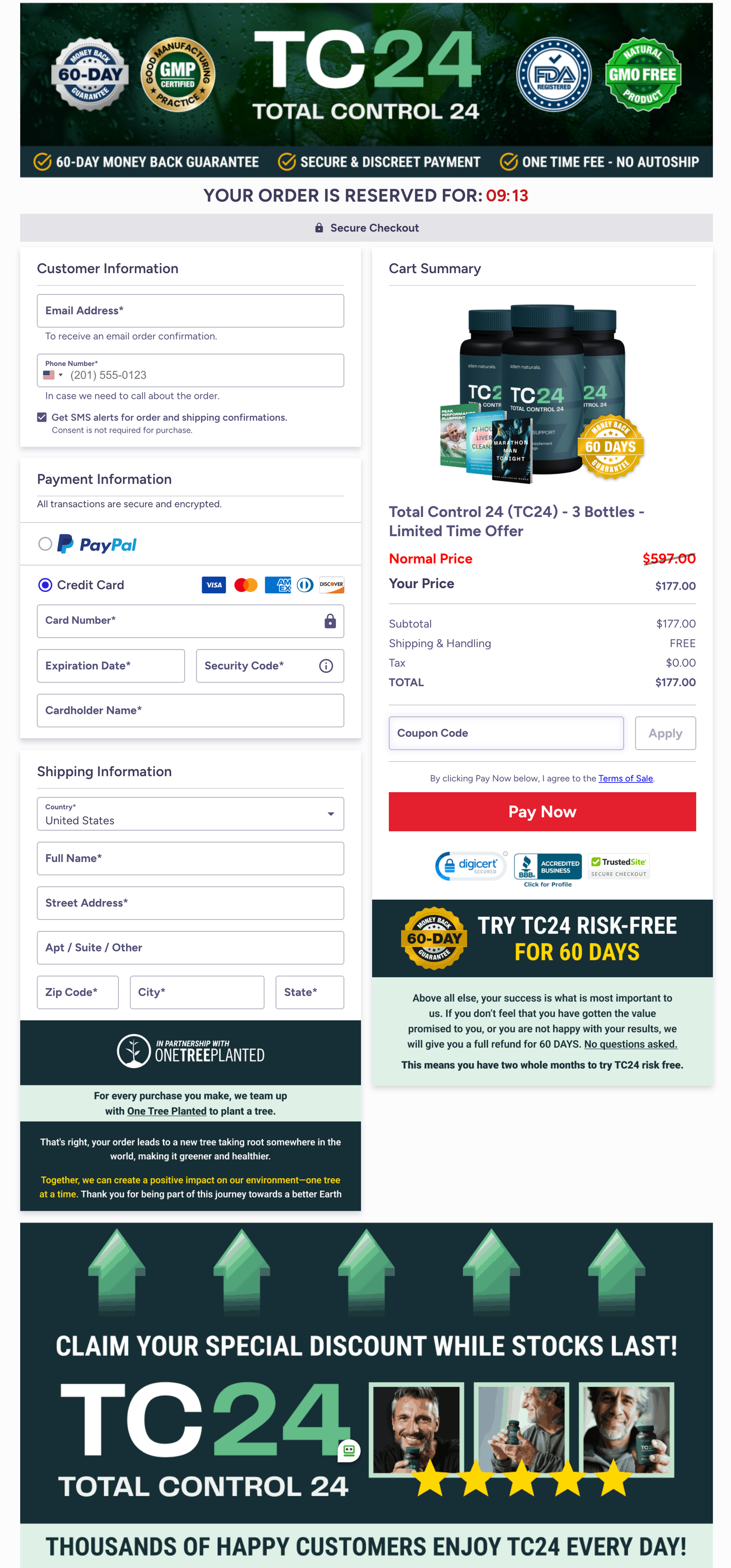 Total Control 24 Official Website Secure Order Page